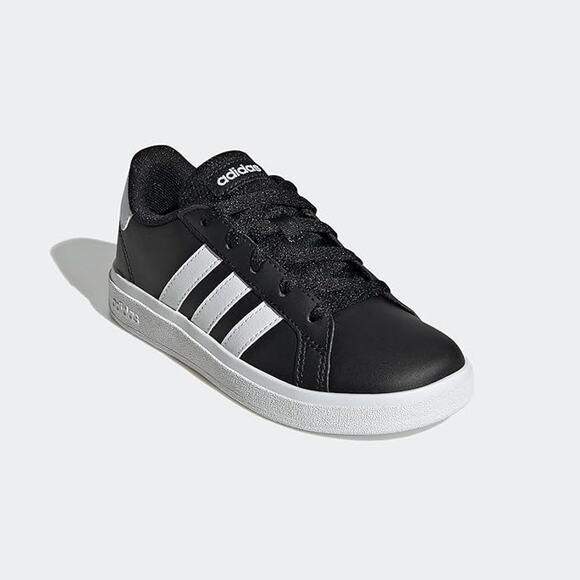 NWT adidas Kids Grand Court 2.0 Tennis Shoe - Unisex Black/White Size 13.5K - Picture 1 of 6